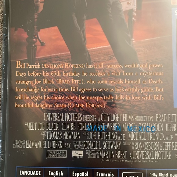 Meet Joe Black DVD / BUNDLE AND SAVE ON MOVIES - Picture 3 of 5